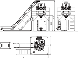 Salads weighing and packaging system