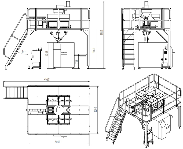 Mixed grains weighing and packaging system