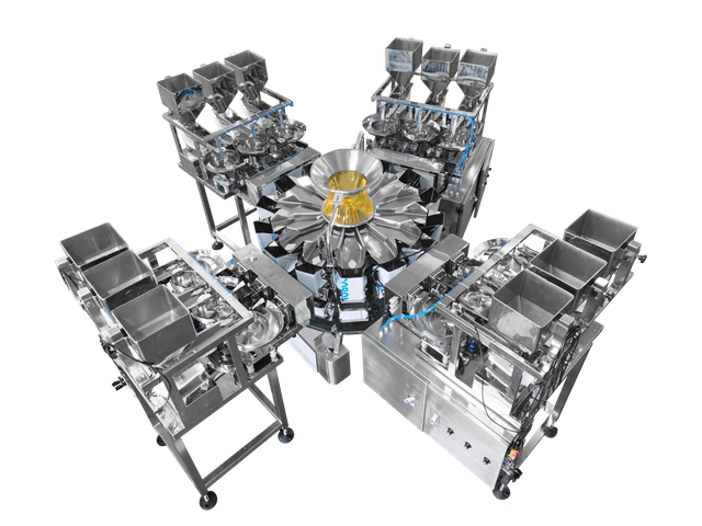 Weighing and packaging system for 5 nuts