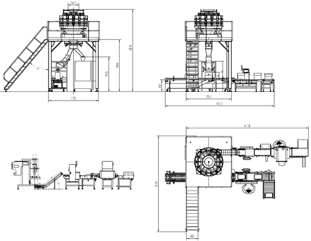 Vegetables weighing and packaging system
