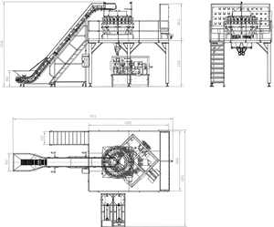 Sticky pet or dog food weighing and filling system