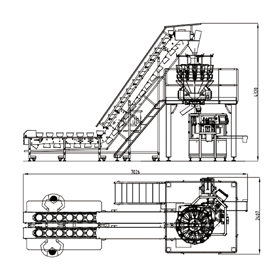 Weighing and packaging system with double conveyor.png