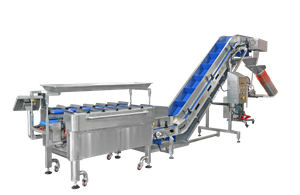 Semi-automatic fruits and vegetables weighing and net bag packaging system