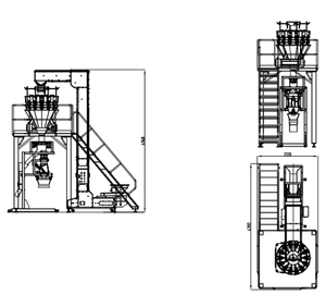 6 outlet puffed food weighing and filling system