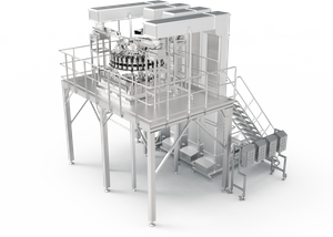 Puffed food mix weighing and packaging system