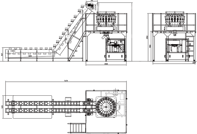 Nuts mix weighing and packaging system