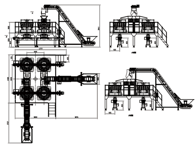 Beef with potato weighing and filling system