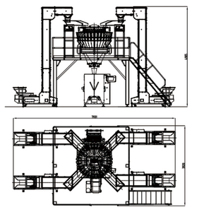 4 kinds of materials mixed weighing and packaging system