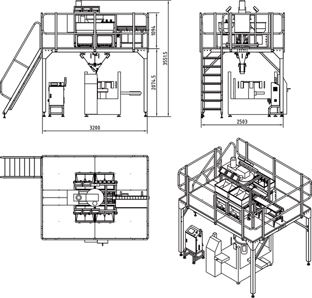 Grains and cereals mix weighing and packaging system