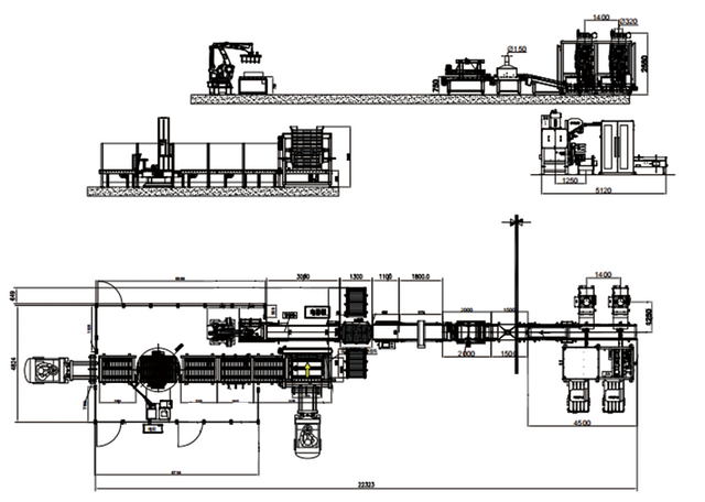Starch filling and palletizing line by valve bags