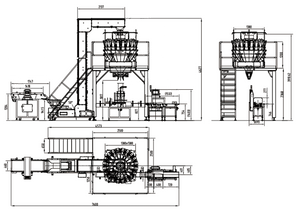 Weighing and filling system for puffed food (paper tube box)