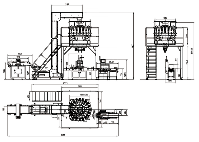 Weighing and filling system for puffed food (paper tube box)