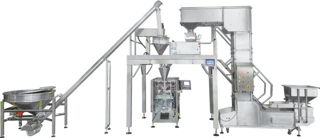 Integrated system for granules and powder mixture package